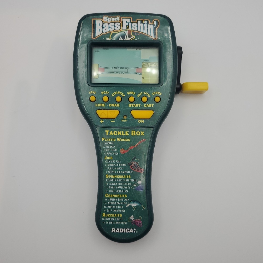 VTG Radica Sport Bass Fishin' Electronic Handheld Game 1998- TESTED - WORKING
